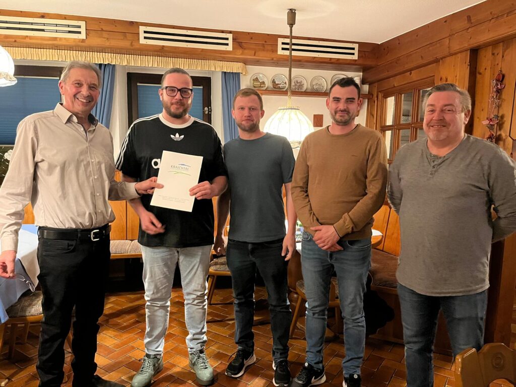 Ehrungen für sportliche Erfolge der Herren I durch Stadt Kraichtal